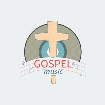 Music the gospel for the salvation
Christian emblem with the image of the music CD and the cross. Symbolizes a Christian music Studio.