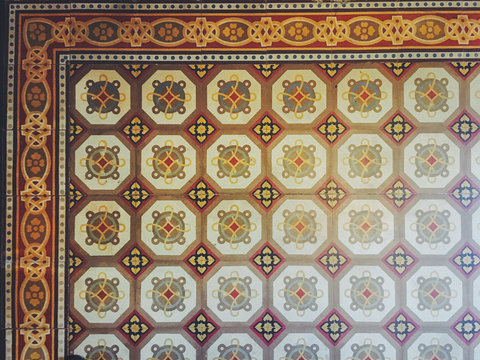 Aged Retro Floor Tiles Overhead