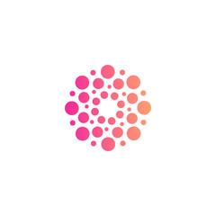 Circles vector logo. New modern isolated abstract sun shape. Round logo.