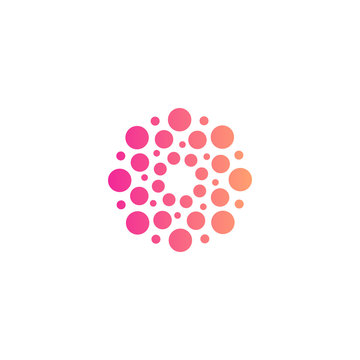 Circles vector logo. New modern isolated abstract sun shape. Round logo.