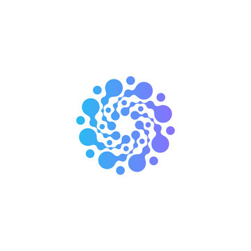 Circles vector logo. Freezer abstract logotype. Cold air modern symbol.