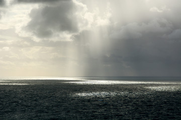 Rain on the sea