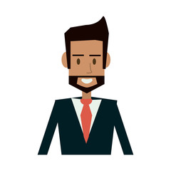 happy bearded businessman cartoon icon image vector illustration design 