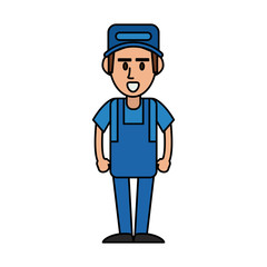 happy repair worker or handyman icon image vector illustration design 