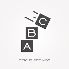 Silhouette icon bricks for kids