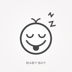 Silhouette icon baby boy