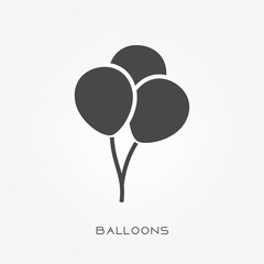 Silhouette icon balloons