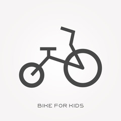 Silhouette icon bike for kids