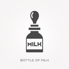 Silhouette icon bottle of milk