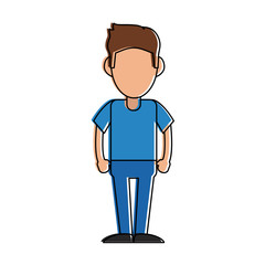 man avatar standing icon image vector illustration design 