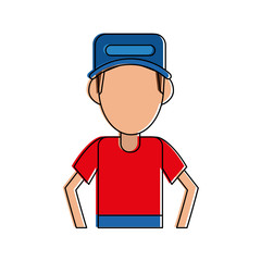 man avatar wearing cap icon image vector illustration design 