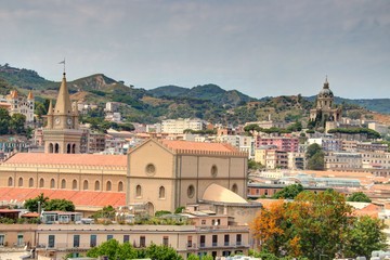 Ville de Messine en Sicile, sur les bords du d&eacute;troit