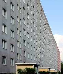 building with many apartments in the Eastern European city