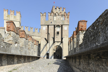 Fototapeta na wymiar Scaliger castle - the 13th century fortress in Sirmione, Lake Garda,Italy