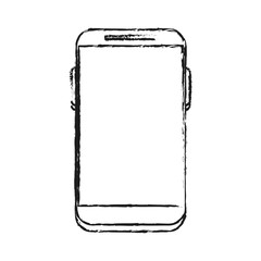 smartphone with blank screen icon image vector illustration design  sketch style
