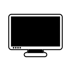 computer monitor icon image vector illustration design  black and white