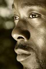 close-up portrait eines jungen afroamerikaners