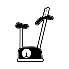 stationary bike spinning fitness related icon image vector illustration design  black and white