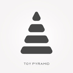 Silhouette icon toy pyramid