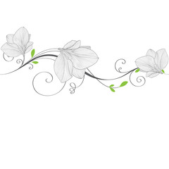 Beautiful abstract seamless hand drawn floral pattern with amaryllis flowers. Vector illustration. Element for design.
