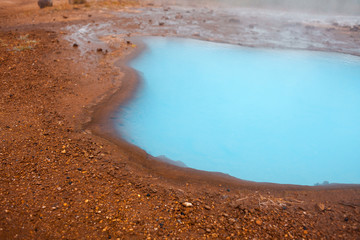 Iceland, valley of geysers, springs of hot geothermal water