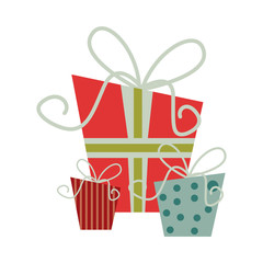 wrapped gifts christmas related icon image vector illustration design 