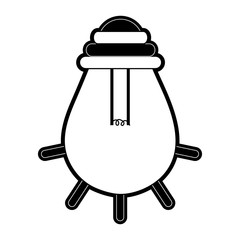 lit regular lightbulb icon image vector illustration design  black and white