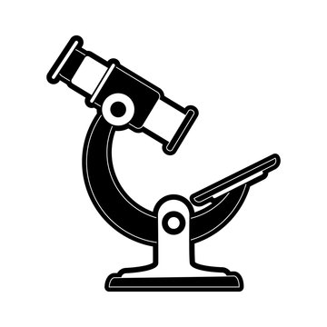 microscope science icon image vector illustration design  black and white