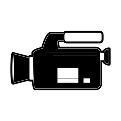 videocamera sideview cinema icon image vector illustration design  black and white