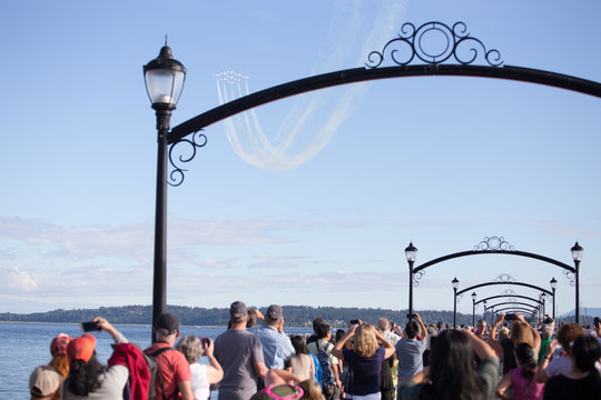 People Watching Snowbirds Demonstration Squadron