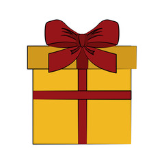 gift box with ribbon bow icon image vector illustration design 