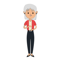 happy elderly woman icon image vector illustration design 