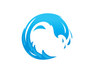 circular wave illustration, wave illustration, icon design, isolated on white background. 