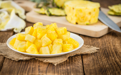 Portion of Pineapple (sliced), selective focus