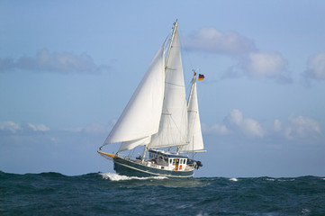 Fototapeta premium Hochseeyacht unter Vollzeug