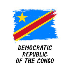 Flag Of Democratic Republic Of The Congo  - Grunge