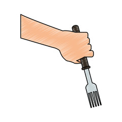 hand holding fork icon image vector illustration design 