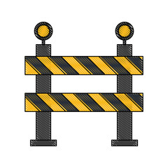 roadblock road safety icon image vector illustration design 
