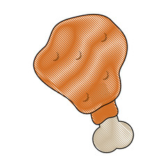 chicken thigh or drumstick fast food icon image vector illustration design 