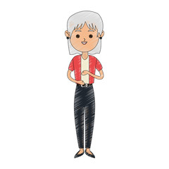 happy elderly woman icon image vector illustration design 