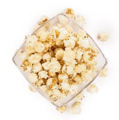 Popcorn isolated on white