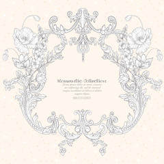 Summer flowers: poppy, daffodil, anemone, violet, in botanical s