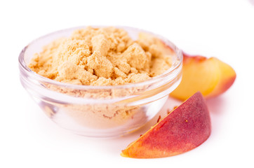 Portion of Ground Peaches isolated on white