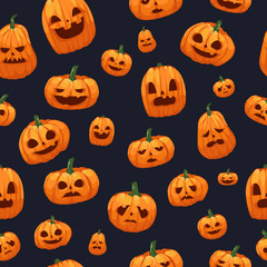 Pumpkins Jack O Lantern Seamless Wallpaper