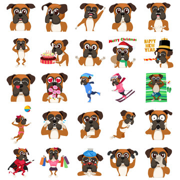 Boxer Dog Emoji Emoticon Expression