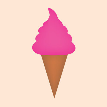 pink ice cream- vector illustration