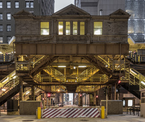 Yellow lights of platform housing