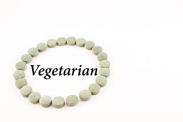 Circle made up of spirulina