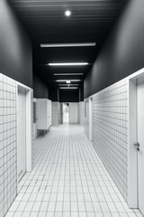 Black and White empty corridor