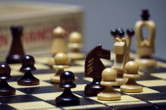 Chess boards and chess pieces game.